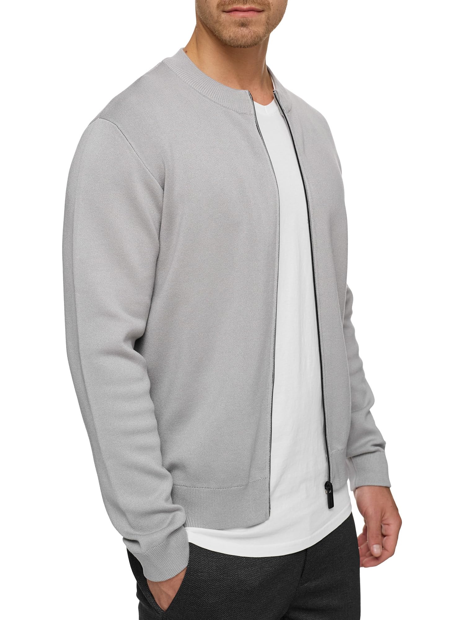 Indicode Herren INLaos Strickjacke mit Rundhalsausschnitt & Reißverschluss | Cardigan für Männer