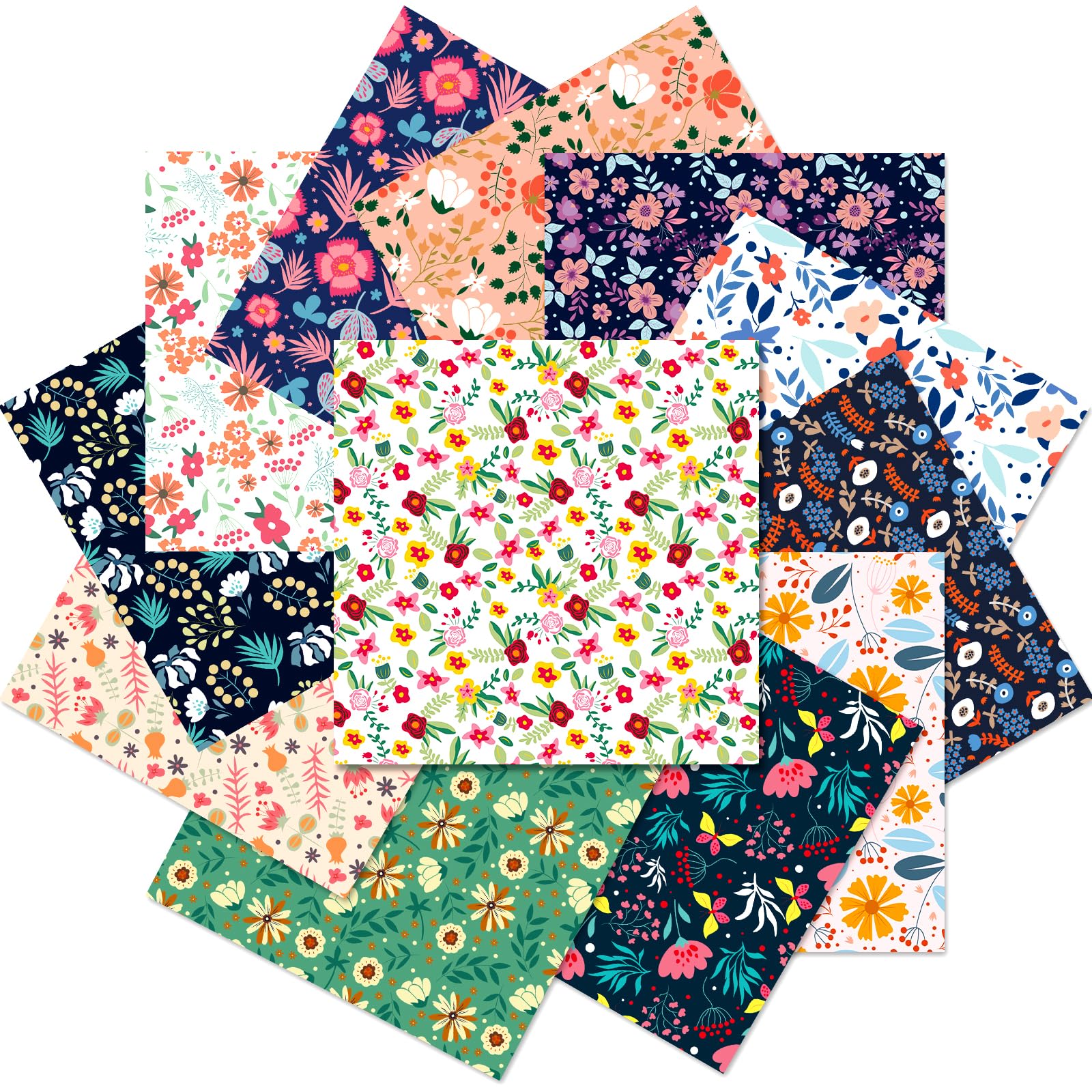 24 Sheet 6''×6'' Flower Scrapbook Paper,Colorful Floral Pattern Paper,DIY Flower Scrapbook Card Making for Adults Teens Kids