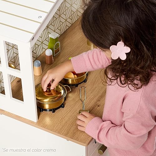 Miniatura 7 de Best Choice Products Juego de cocina de madera para niños con almacenamiento de juguetes, perillas de clic, ventanas, 5 accesorios incluidos, salvia