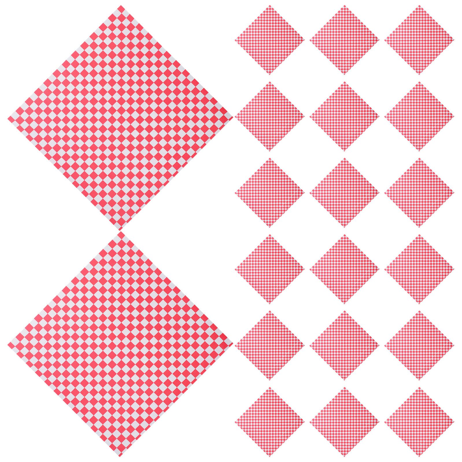Papel para Hornear Antigrasa 30X30 CM 500 Hojas Cuadros Rojos Papel Encerado para Sándwiches Hamburguesas y Repostería Resistente al Calor Adecuado para Horno Picnic y