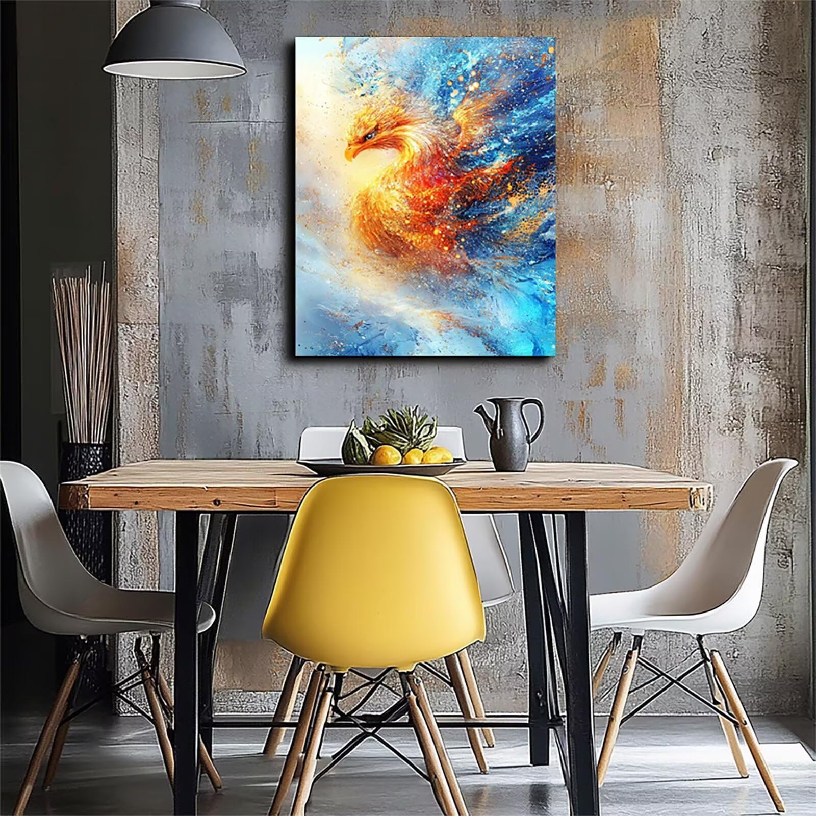 Zestawy do malowania po numerach, feniks, dla dorosłych, abstrakcyjne zestawy do malowania po numerach, płótno z farbą akrylową i długopisami, 71 x 96 cm, zestawy rzemieślnicze dla dzieci, do