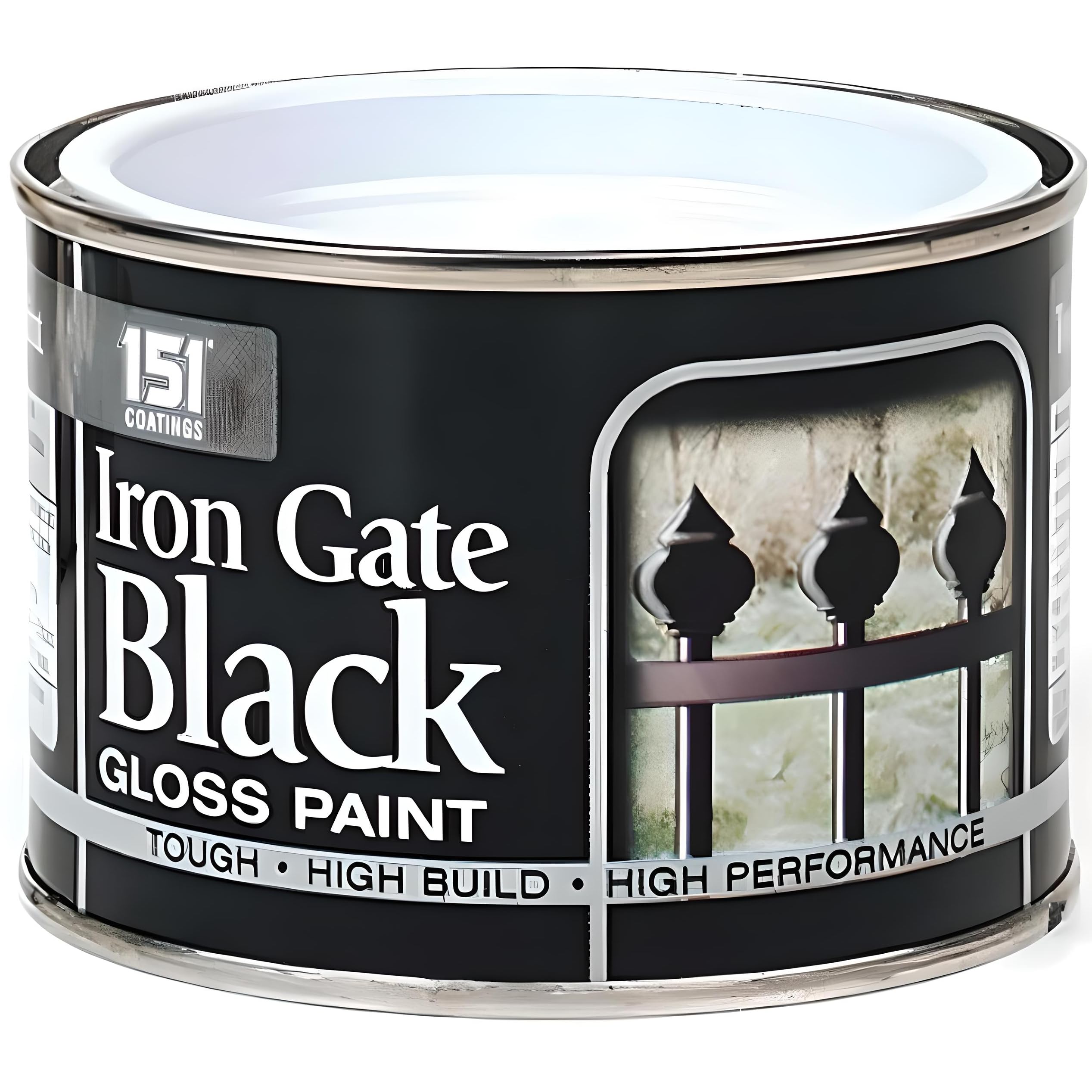 Amk Black Amk® 151 Iron Gate Gloss Paint Protective Paint For Metal Gates And Railings Weather Resistant High Build 180Ml