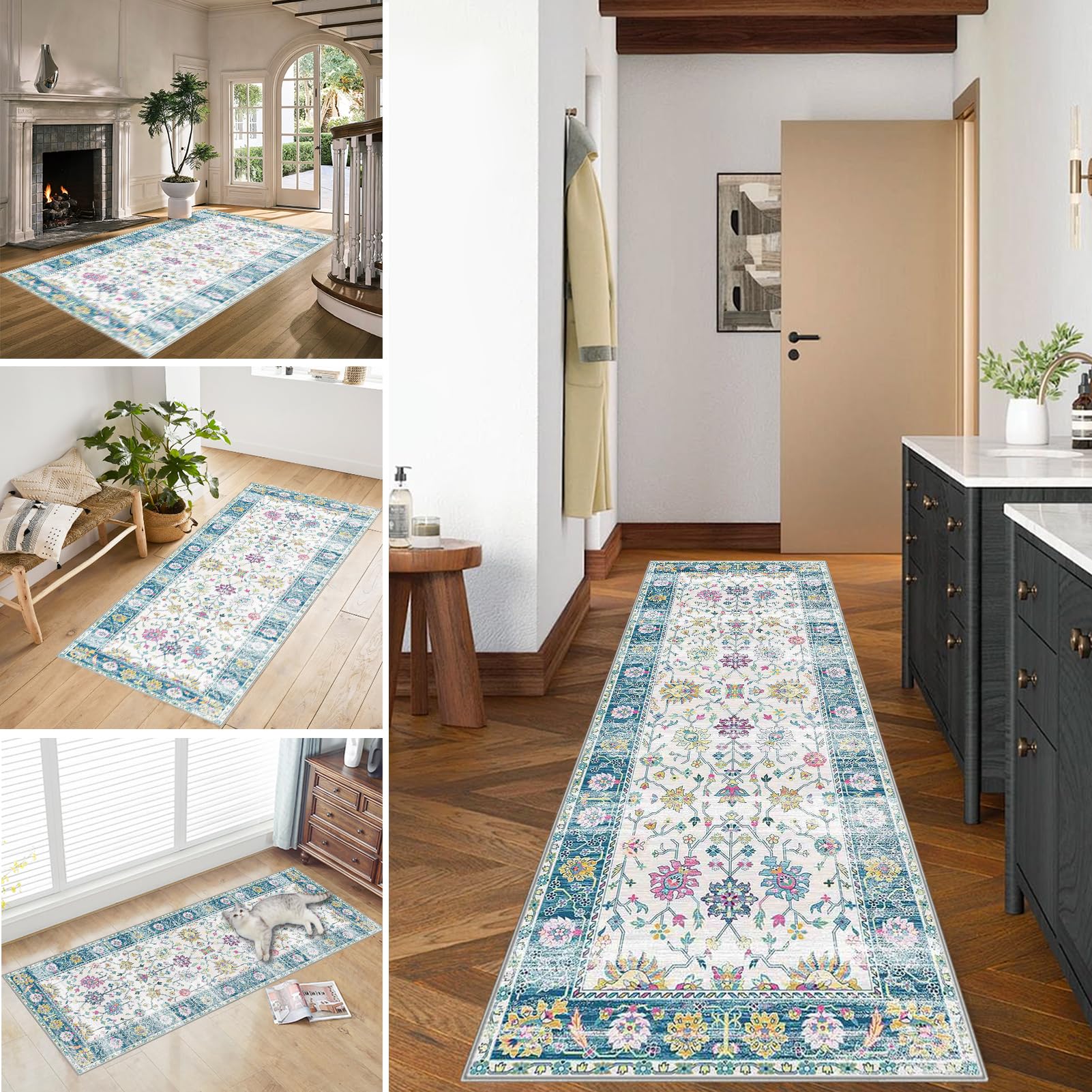 Długi korytarz dywanik kuchenny, dywanik do przedpokoju, długa wycieraczka wewnętrzna, zmywalny antypoślizgowy dywanik wejściowy 50 x 500 cm dywanik przed zlewem do kuchni, przejście, sypialnia
