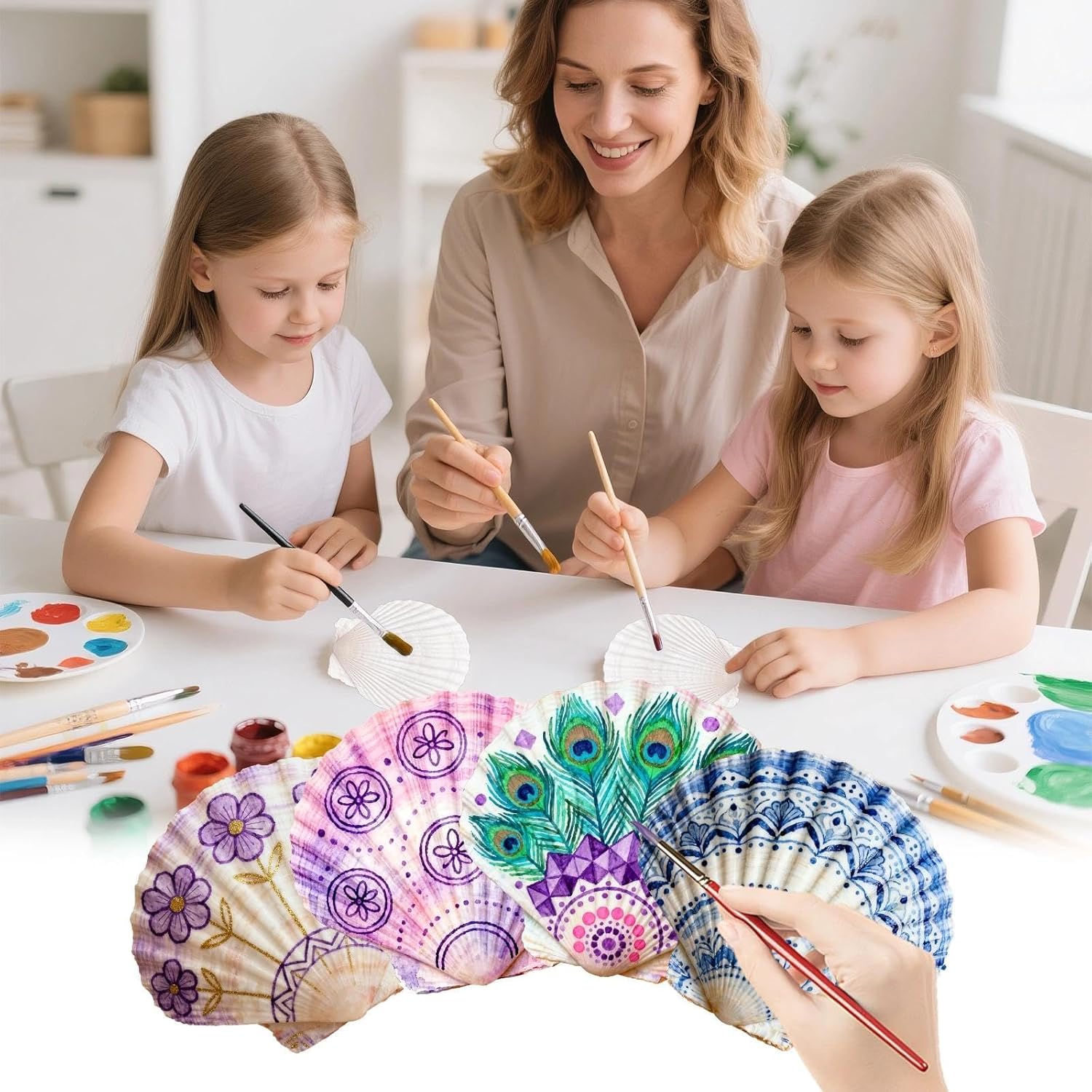 20PCS Large Scallop Shells for Crafts, 4-5 Inch Natural Sea Shells for Decorating, White Seashells Bulk for DIY Crafting, Painting, Baking, Ocean Themed Party Supplies & Decorations (Pack of 2)