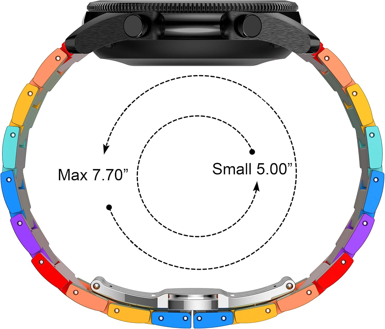 Bеѕt Dеаl Chеар 🛒 BaiHui 22mm Watch Band Compatible with Galaxy Watch 46mm/45mm Bands, Aluminum Metal Watch Band Quick Release Strap Compatible for Samsung Gear S3 Frontier/Galaxy Watch 3 45mm - Rainbow