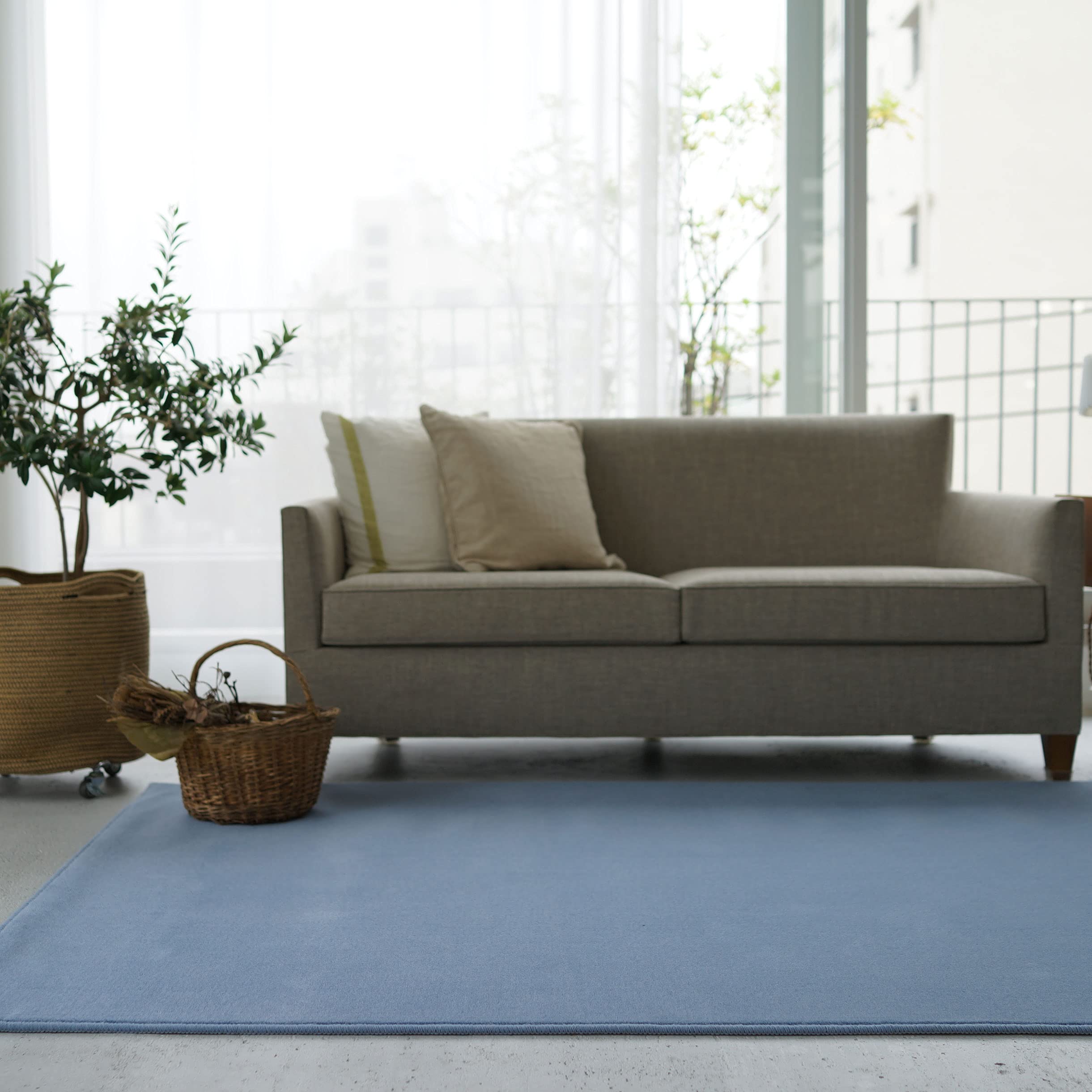 Amazon｜スミノエ(Suminoe) ラグ マリンブルー 200×250cm 防炎 ウール
