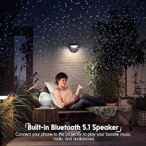 Miniatura 4 de Rossetta Proyector de estrellas, proyector de galaxia, luces LED para dormitorio, control remoto y ruido blanco, luz nocturna para habitación de