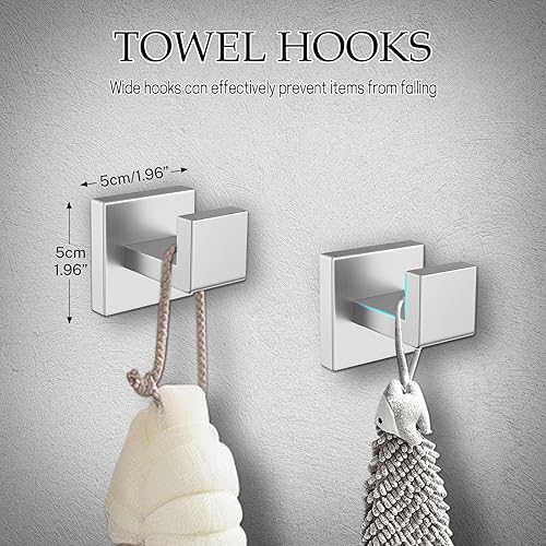 Miniatura 5 de Juego de accesorios de baño de níquel cepillado de 10 piezas, juego de toallero de 23.6 pulgadas, juego de accesorios de baño de acero inoxidable