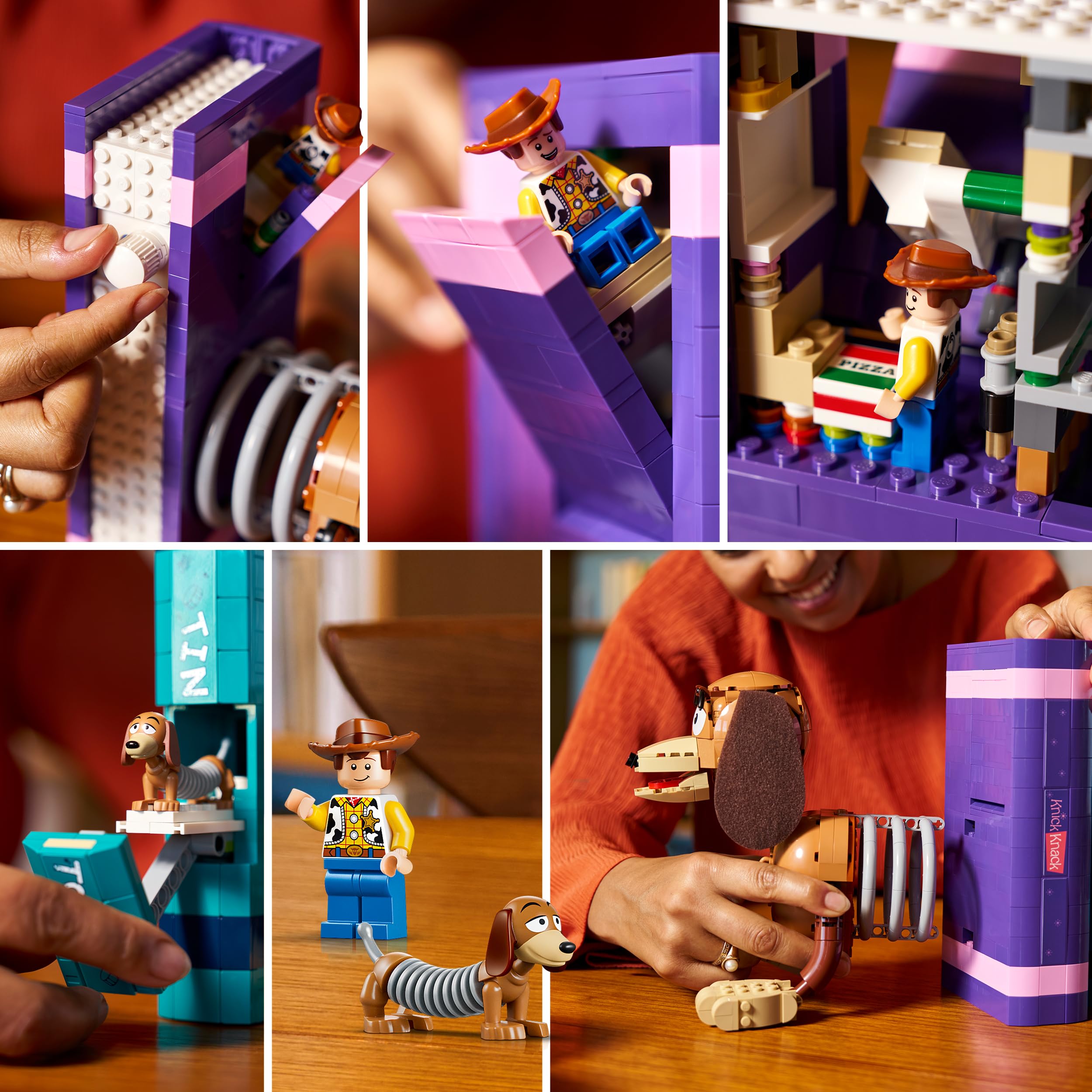 LEGO | Disney Pixar Fermalibri di Slinky Toy Story - Kit di Modellismo per Adulti - Reggi Libri per Libreria - Decorazione con Minifigure di Woody e Figura di Bassotto - Regalo Creativo per Fan 43301