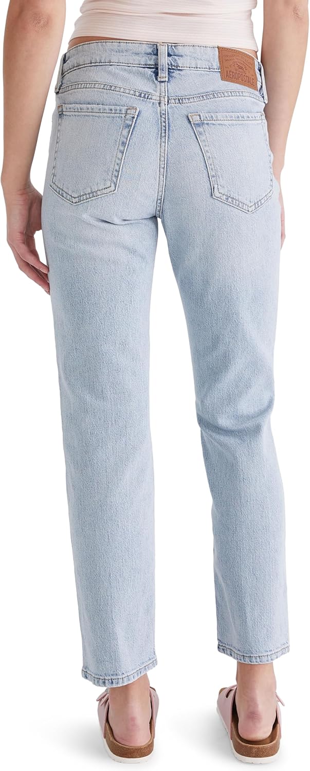 AEROPOSTALE Womens Mid-Rise Straight Ankle Jean