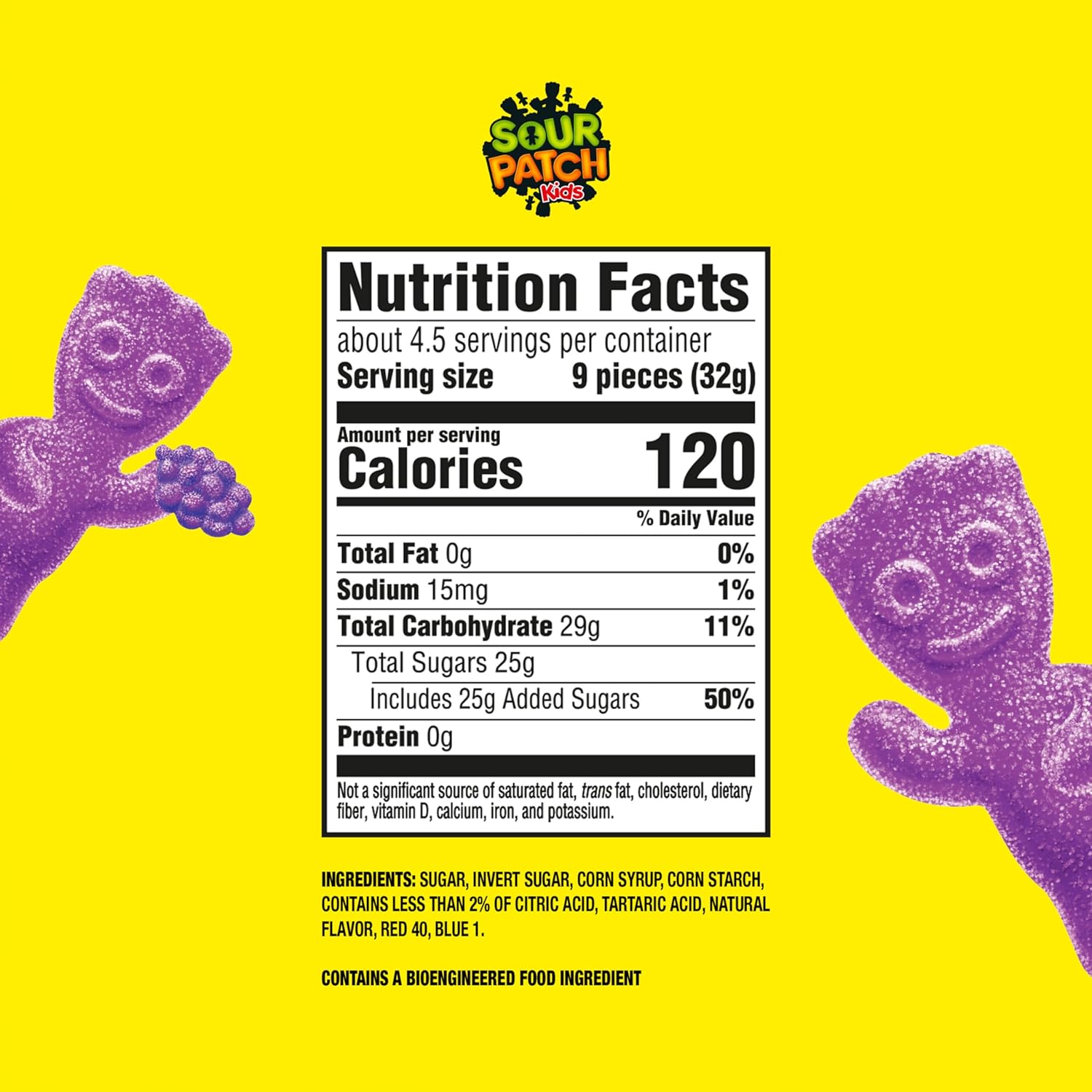 SOUR PATCH KIDS Grape Soft and Chewy Candy, 5.06 Ounce (Pack of 12)