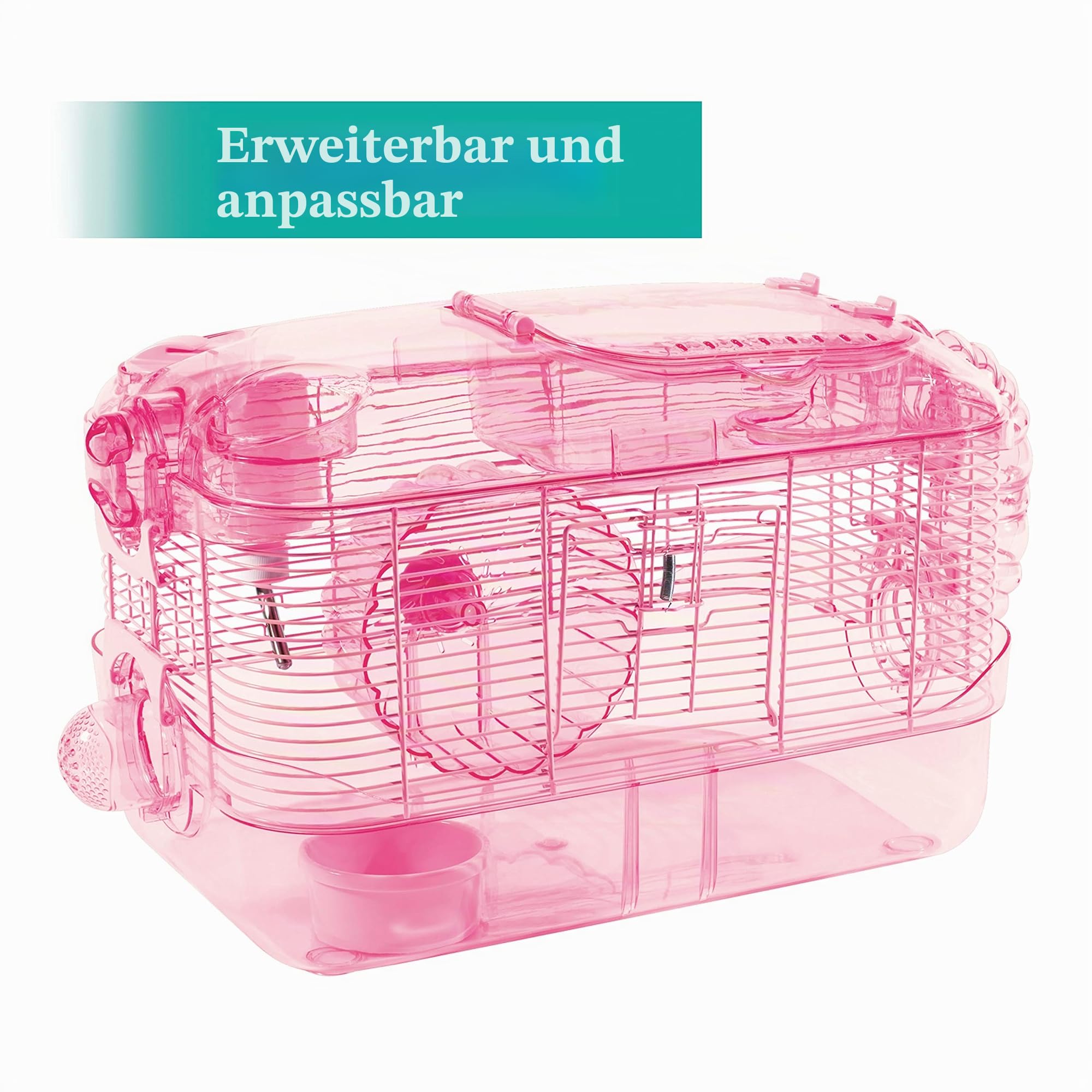 Kaytee CritterTrail Pink Habitat für Haustiermäuse, Zwerghamster, Hamster oder Rennmäuse