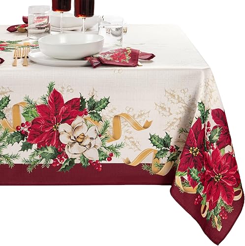 Elrene Home Fashions Mantel de diseño navideño con guirnaldas de Pascua, 52 x 70 pulgadas, rectangular, multicolor Elrene Home Fashions Mantel de diseño navideño con guirnaldas de Pascua, 52 x 70 pulgadas, rectangular, multicolor