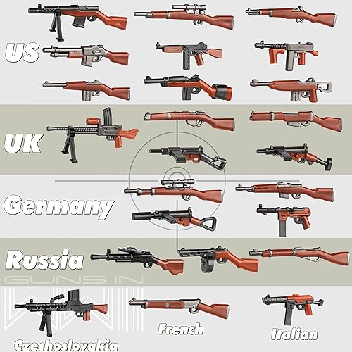 WW2 Toy Soldiers Figures Army Battle Toy Set - Bloques de construcción de batalla de armas de la Segunda Guerra Mundial compatibles con la marca