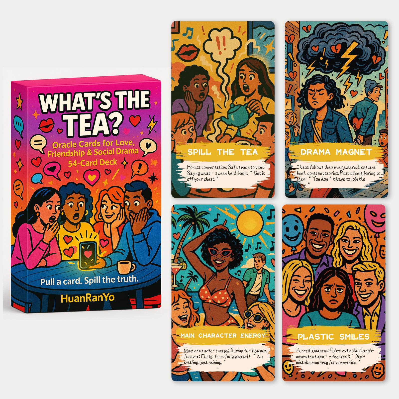 Amazon.com: HuanRanYo What's The Tea? Oracle Cards for Beginners