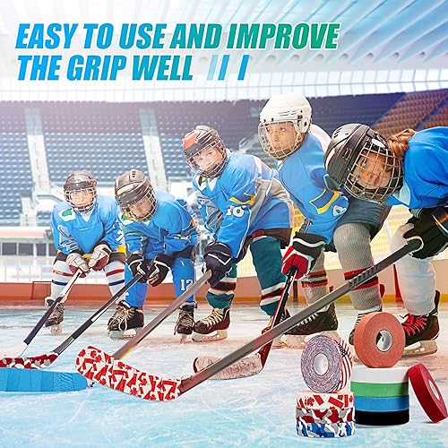 Miniatura 9 de Meooeck 10 rollos de cinta adhesiva multiusos de hockey para patinaje sobre hielo, deportes, hockey, regalos, equipo de equipo