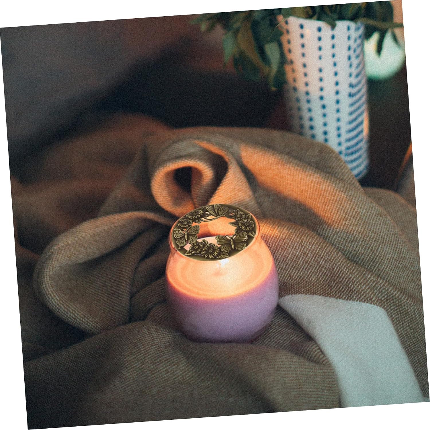 Alipis Candle Cover Hollow Design Windproof Lid for Scented Candles Decorative Heat-Gathering Cover for Home and Spa Use Compatible