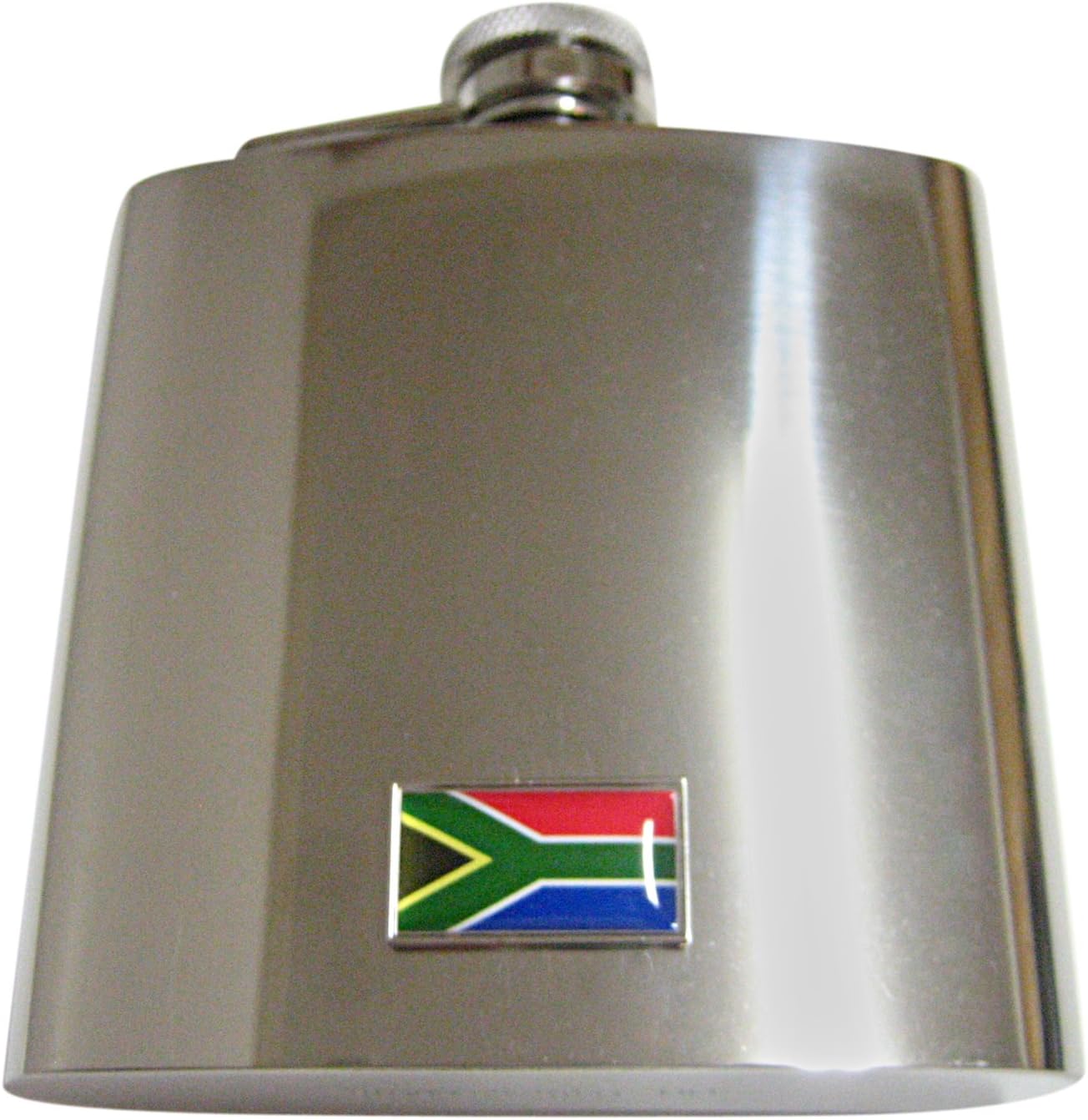 Kiola Designs Thin Bordered South Africa Flag Pendant 6 Oz. Stainless Steel Flask