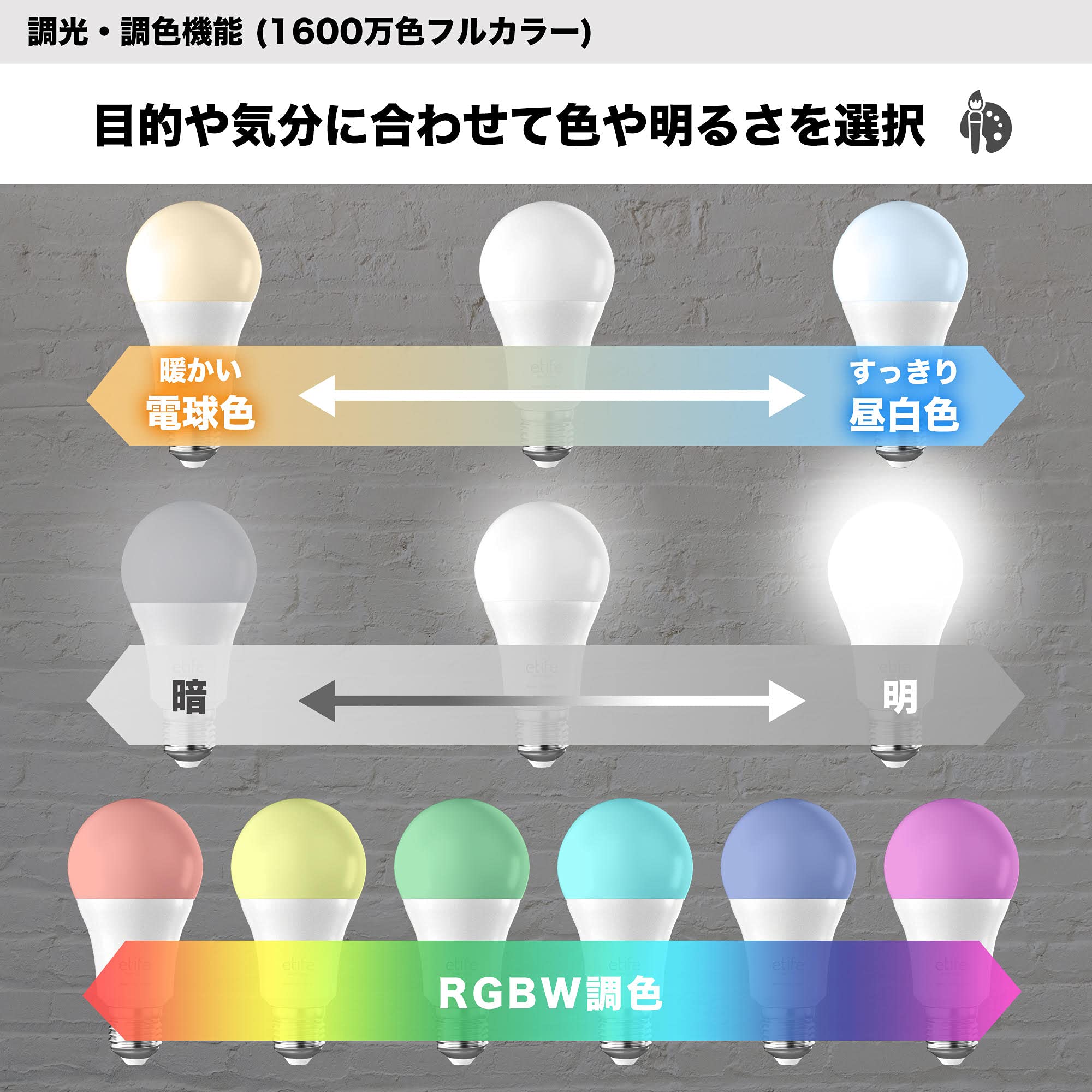 Amazon | 【Amazon Alexa認定】etife スマートLED電球 E26 調光 調色