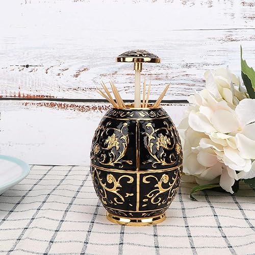 Miniatura 3 de Soporte retráctil para palillos de dientes, dispensador retráctil de palillos de dientes retro para cocina, hogar, restaurante (#1)