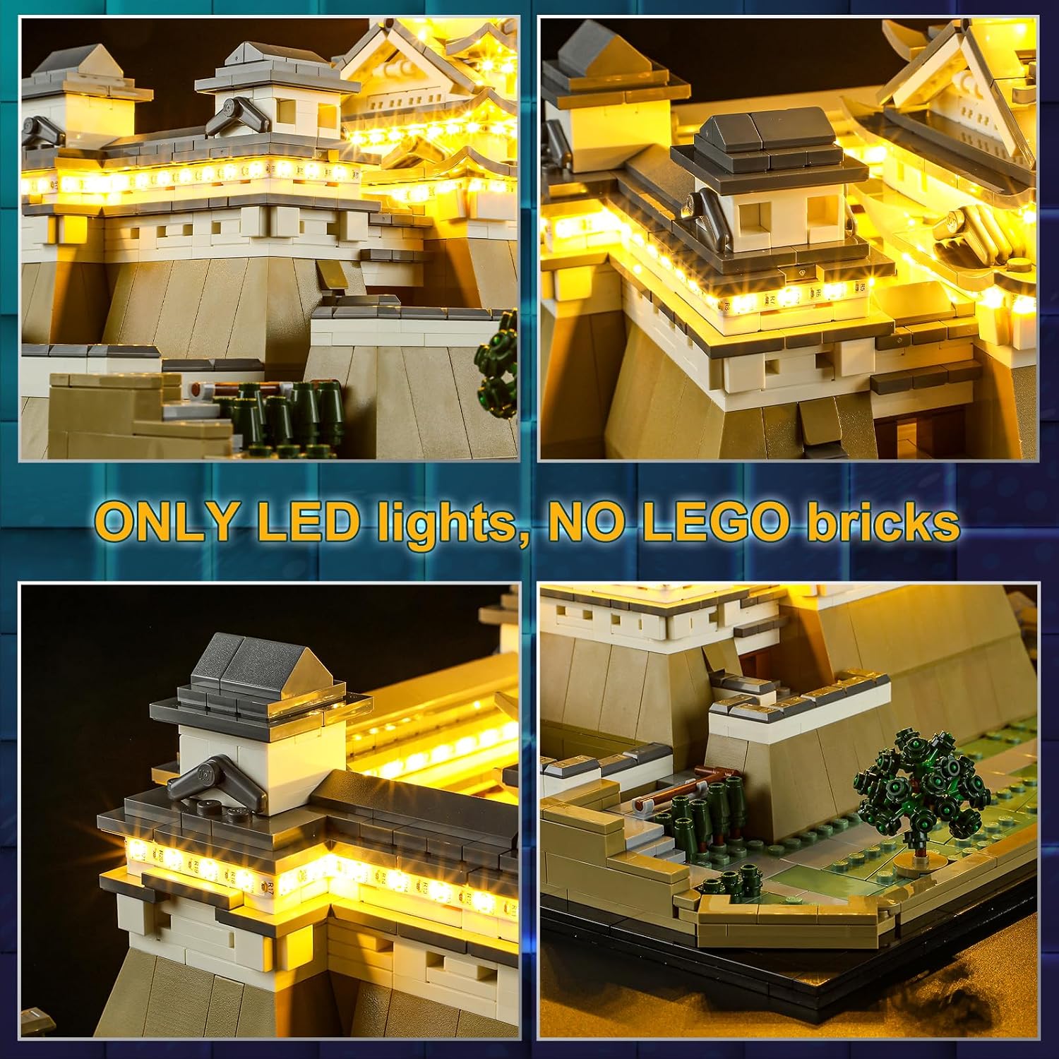 Vaodest LED Light for Lego Architecture 21060 Himeji Castle Set,Design and Configuration Compatible with Lego 21060 Model(LED Light Only, Not Building Block Kit)