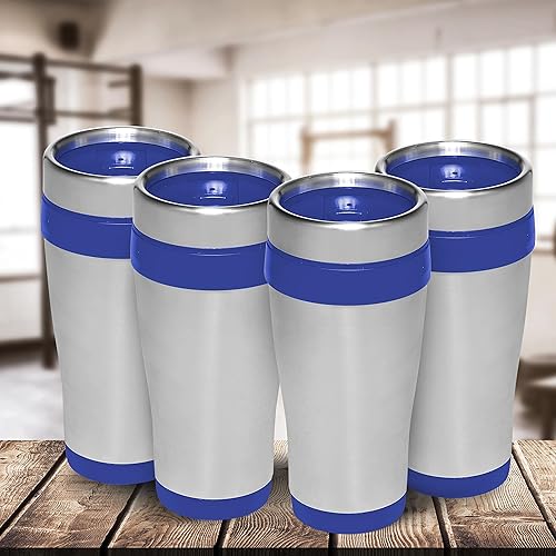 Miniatura 100 de Tazas de viaje de acero inoxidable con aislamiento personalizado, 16 onzas, juego de 100, paquete personalizado a granel, perfectas para café