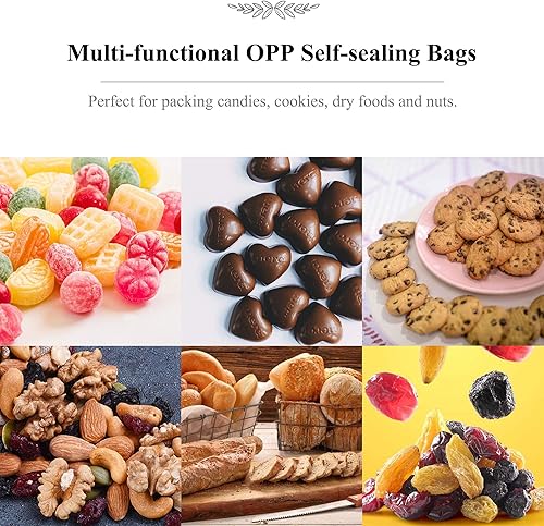 Miniatura 5 de Bolsas de plástico de celofán autosellantes para embalaje, bolsa de polietileno OPP transparente resellable para embalaje de galletas, regalos,