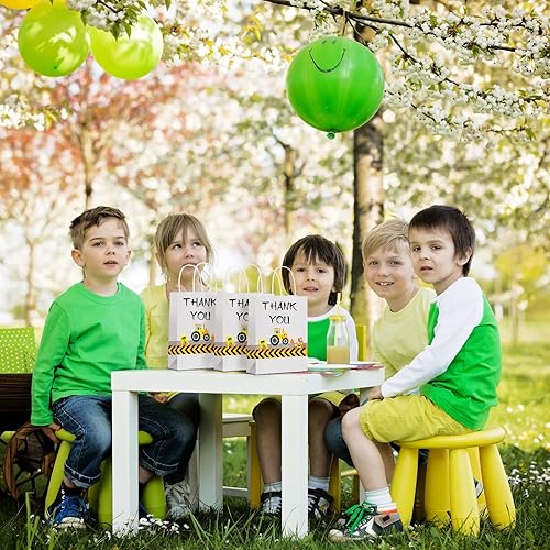Miniatura 4 de Outus Bolsas de recuerdos de fiesta de construcción, bolsas de golosinas temáticas de construcción, bolsas de dulces con temática de camiones,