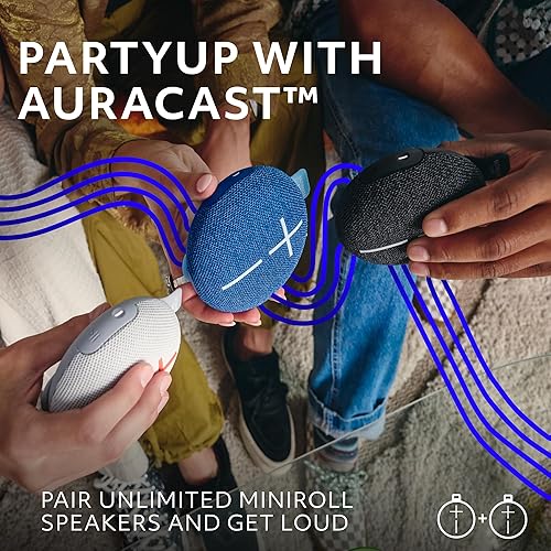 Miniatura 3 de Ultimate Ears MINIROLL Altavoz Bluetooth ultra portátil impermeable, graves grandes, IP67 a prueba de polvo, rango de 131 pies, azul suave