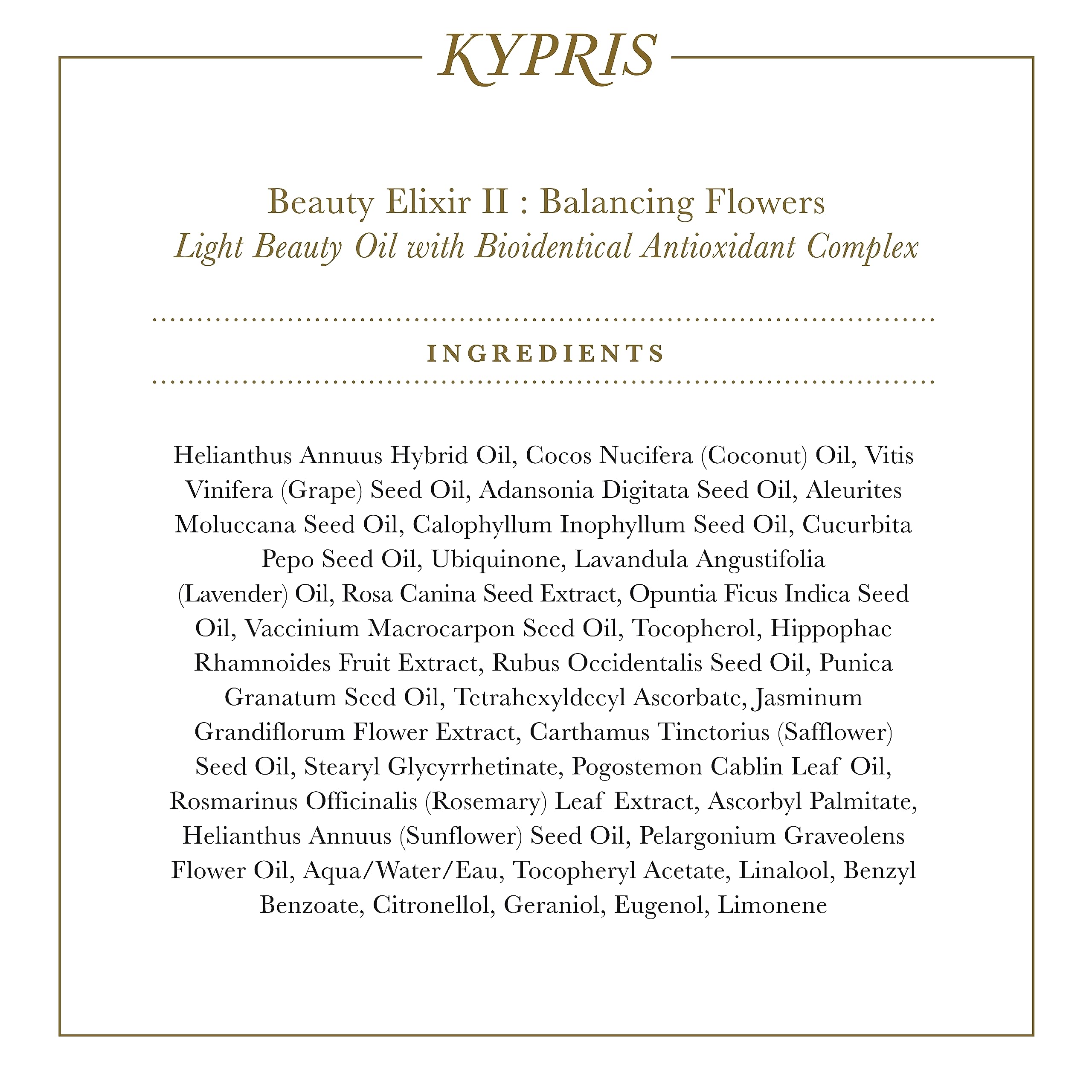KYPRIS Beauty Elixir Moisturizing Bioidentical