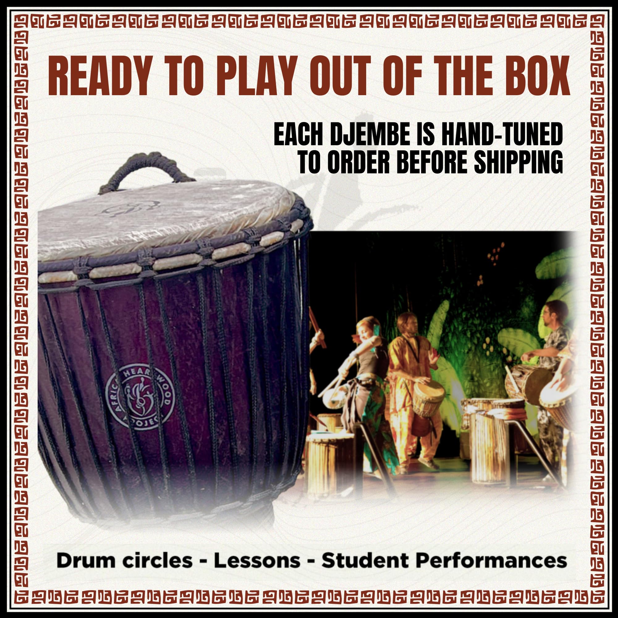 Hand-carved Djembe Drum From Africa - 11