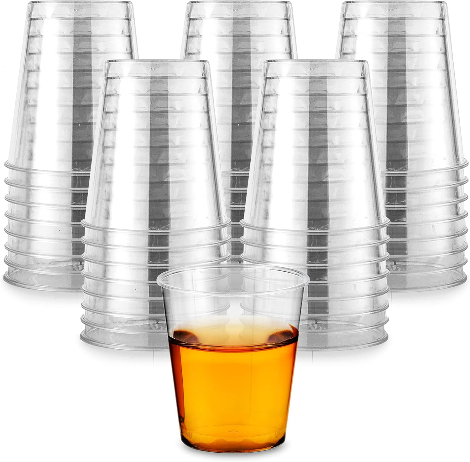 1.5 oz Shot Glasses 100 Mini Plastic Shot Glasses (1.5oz) Clear Disposable Cups