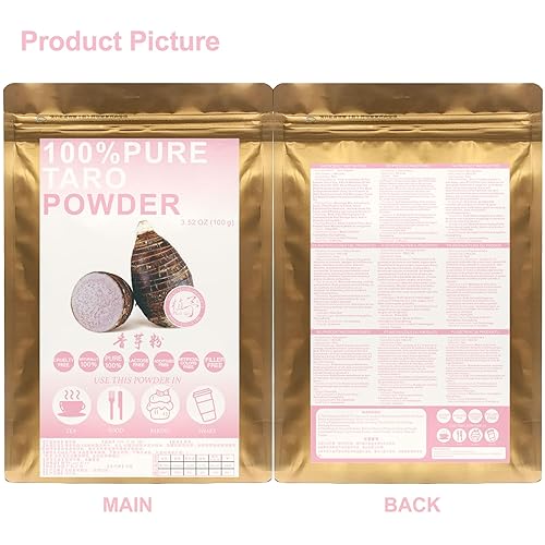 Miniatura 2 de Plant Gift Harina de taro 100% pura y natural en polvo, gran sabor para bebidas, batidos, yogur, hornear, galletas, pasteles y bebidas, polvo sin