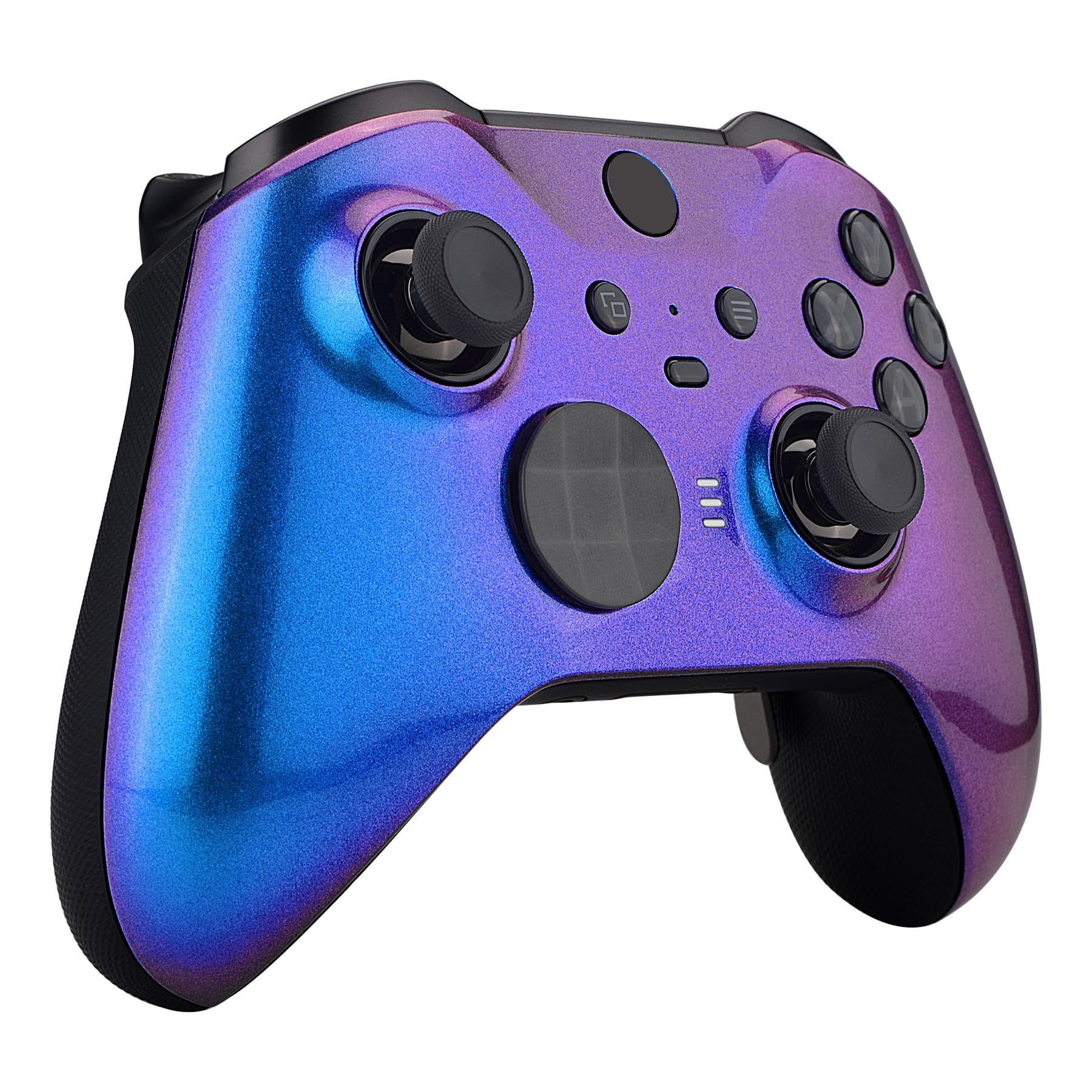 eXtremeRate Cover Custodia per Xbox Elite Series 2 Controller Model 1797,Scocca Case Frontale Ricambio per Xbox Elite Series 2 Controller Wireless Core&2 Anelli-Camaleonte Viola Blu
