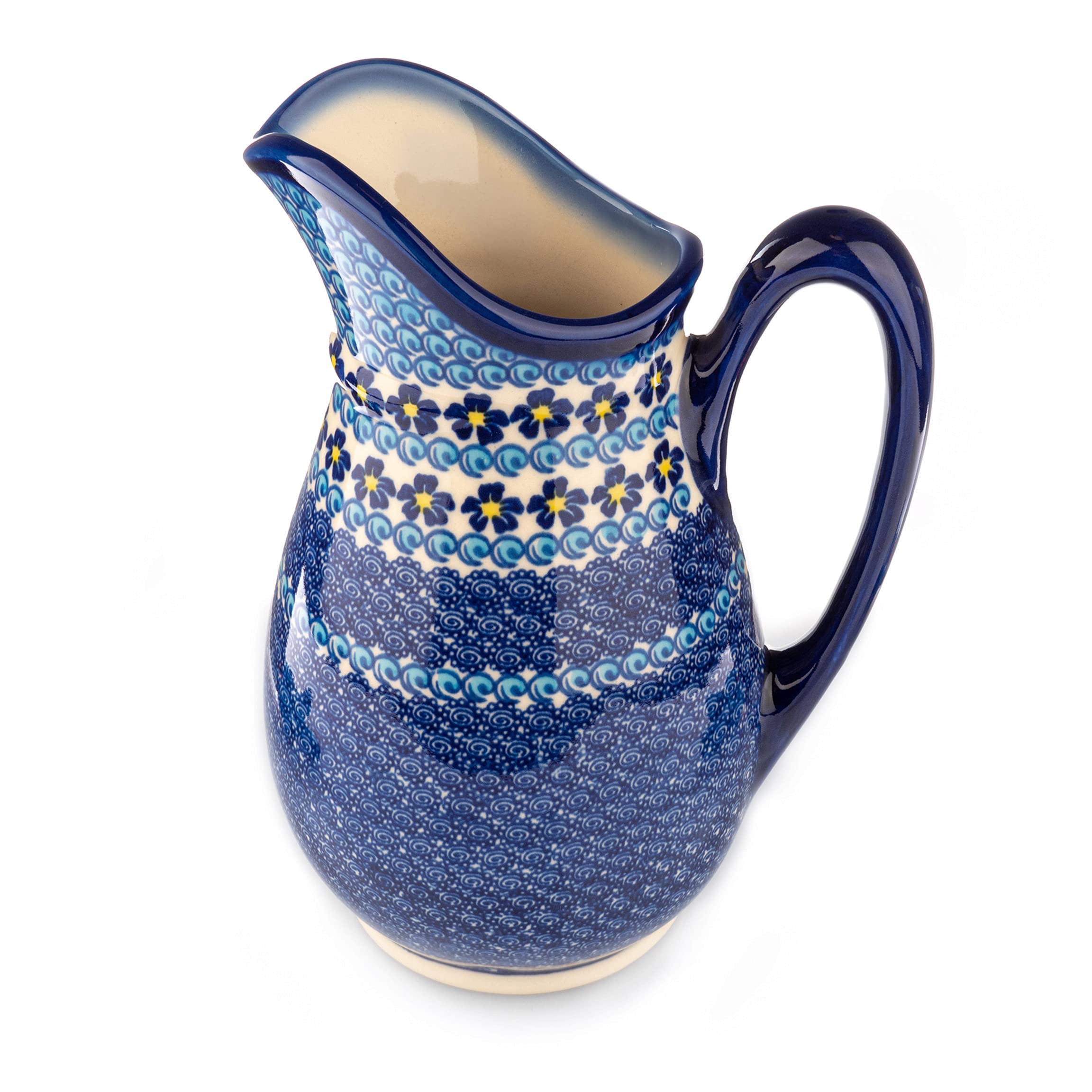 Cerámica Polaca Dalia – Jarra Artesanal De 1,4 L, Hecha A Mano En Bolesławiec, Apta Para Horno, Microondas Y Lavavajillas