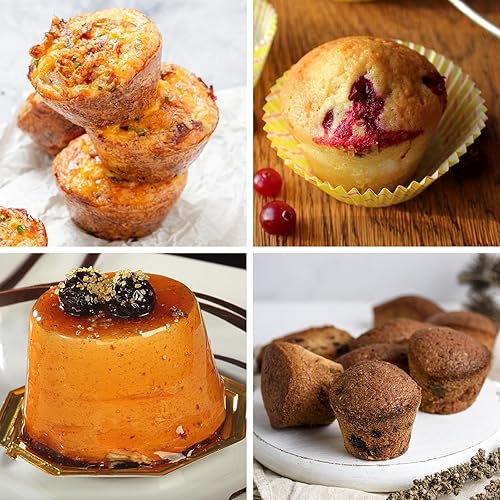 Vista 6 de Sakolla Paquete de 2 Moldes de Silicona Mini para Magdalenas de 24 Tazas, Moldes de Silicona para Bocados de Huevo, Moldes de Silicona