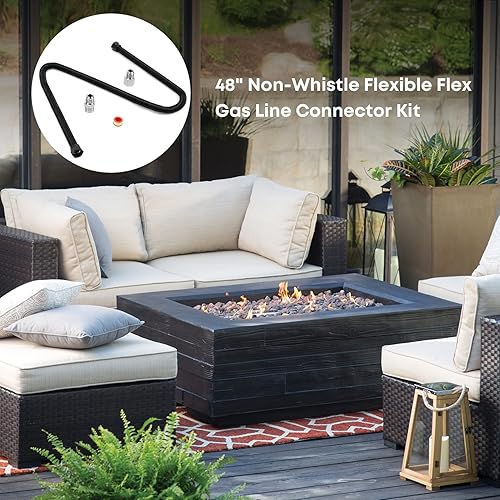 Miniatura 7 de Stanbroil Línea flexible de gas flexible sin silbato de 34" x 48" para fogata y chimenea de gas natural o propano líquido