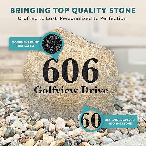 Miniatura 4 de Personalized Address Stone - Address Marker - Sandstone Color - Address Marker - 15 W x 15 H