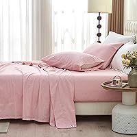 Vista 26 de BISELINA Sábana de Lino Francés Sábana Plana Solamente 55% Lino Europeo 45% Algodón Estilo Básico Color Sólido Suave Transpirable Estilo Granja Gris