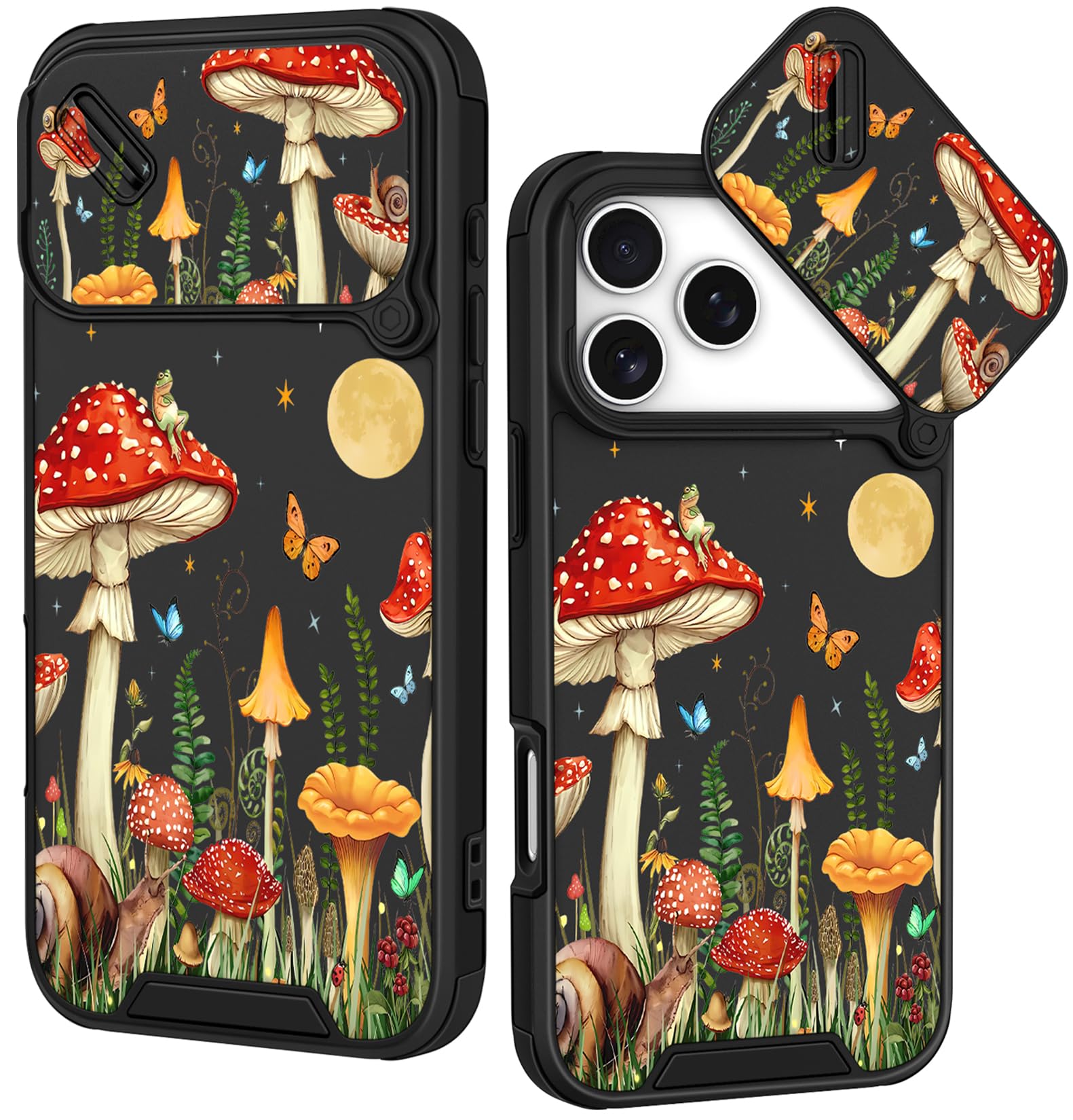 Funermei for iPhone 18 Pro Max/17 Pro Max Ring Stand Case, Mushroom Moon