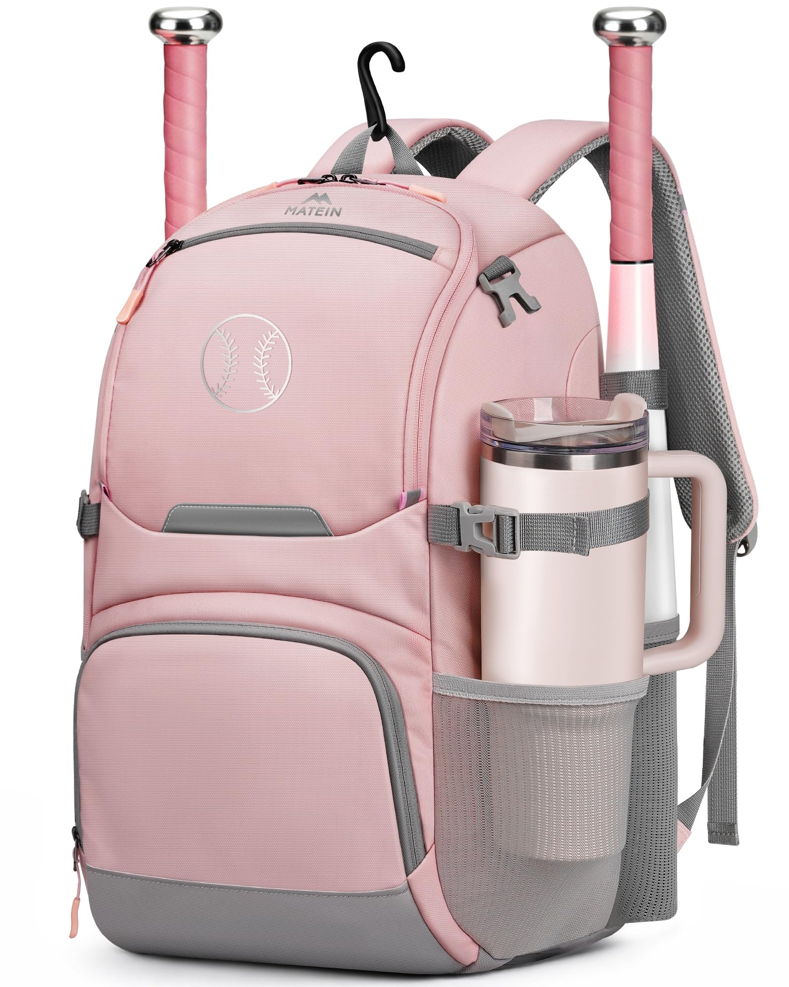MATEIN PRO Girls Softball Bag with Helmet Net for TBall Bats & 40oz Tumbler
