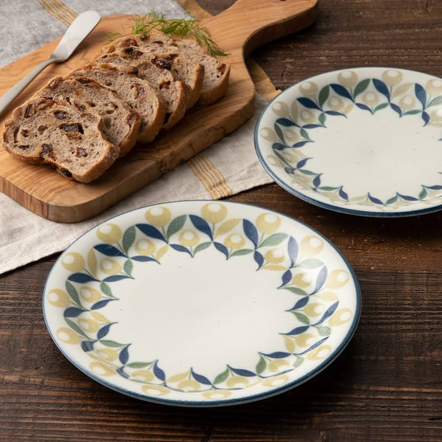 大皿　海外 片葉金蝕 20cmデザート皿