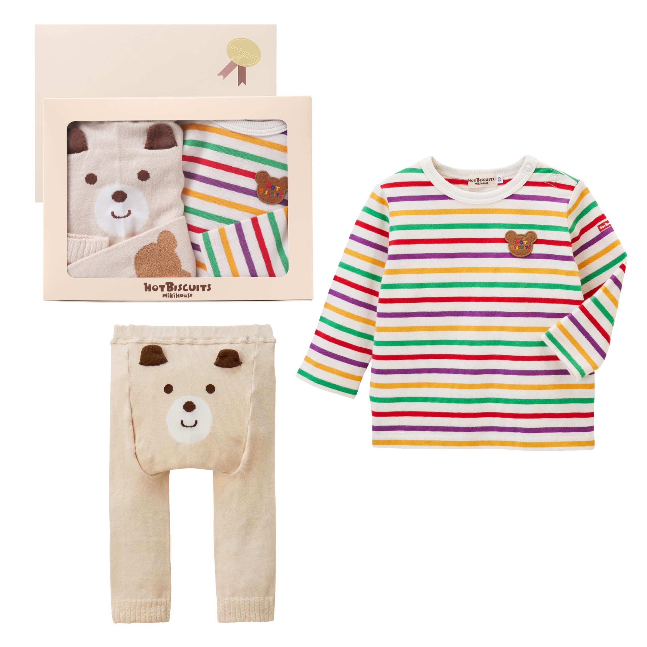 Amazon | [ミキハウス ホットビスケッツ] Tシャツ＆スパッツセット 