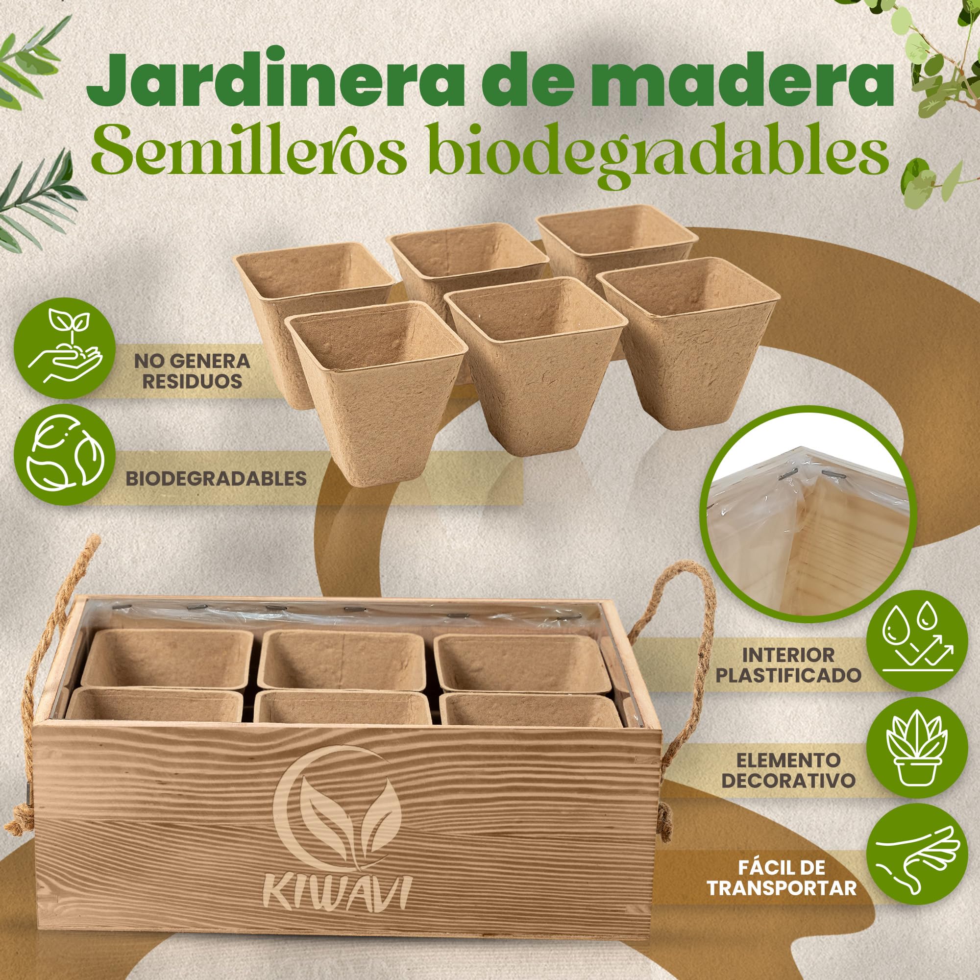 Mini Huerto Urbano para Interior - Kit de Cultivo de Plantas Aromáticas (Albahaca, Perejil, Cilantro, Hierbabuena, Eneldo, Tomillo) | Huerto en Casa con Semillas