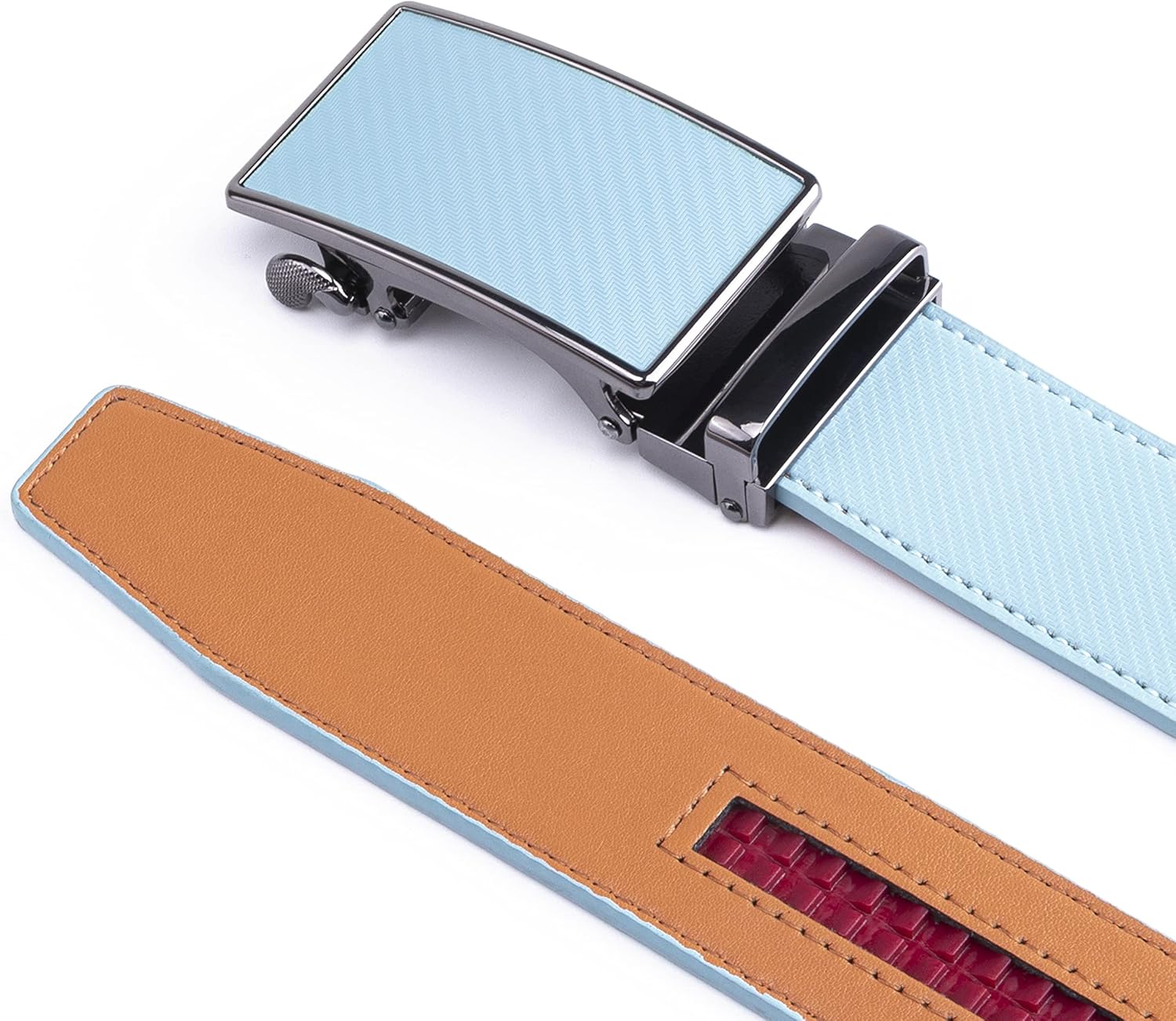 Fabio Valenti Mens Belt,Ratchet Belt Dress with 1 3/8" Genuine Leather with Easier Adjustable Buckle, Trim to Fit - Image 5