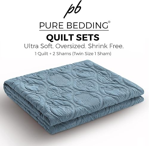Miniatura 5 de Pure Bedding - Juego de edredón tamaño King/California King, grande y ligero, de microfibra suave para todas las estaciones, 1 edredón y 2 fundas (3