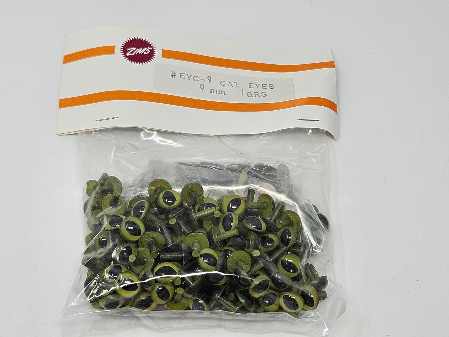 Generic 9mm Cat Eyes Plastic Kitty Safety Eyes for Craft Crochet Amigurumi Dolls or Puppets (Bulk Pack of 144) (Green)
