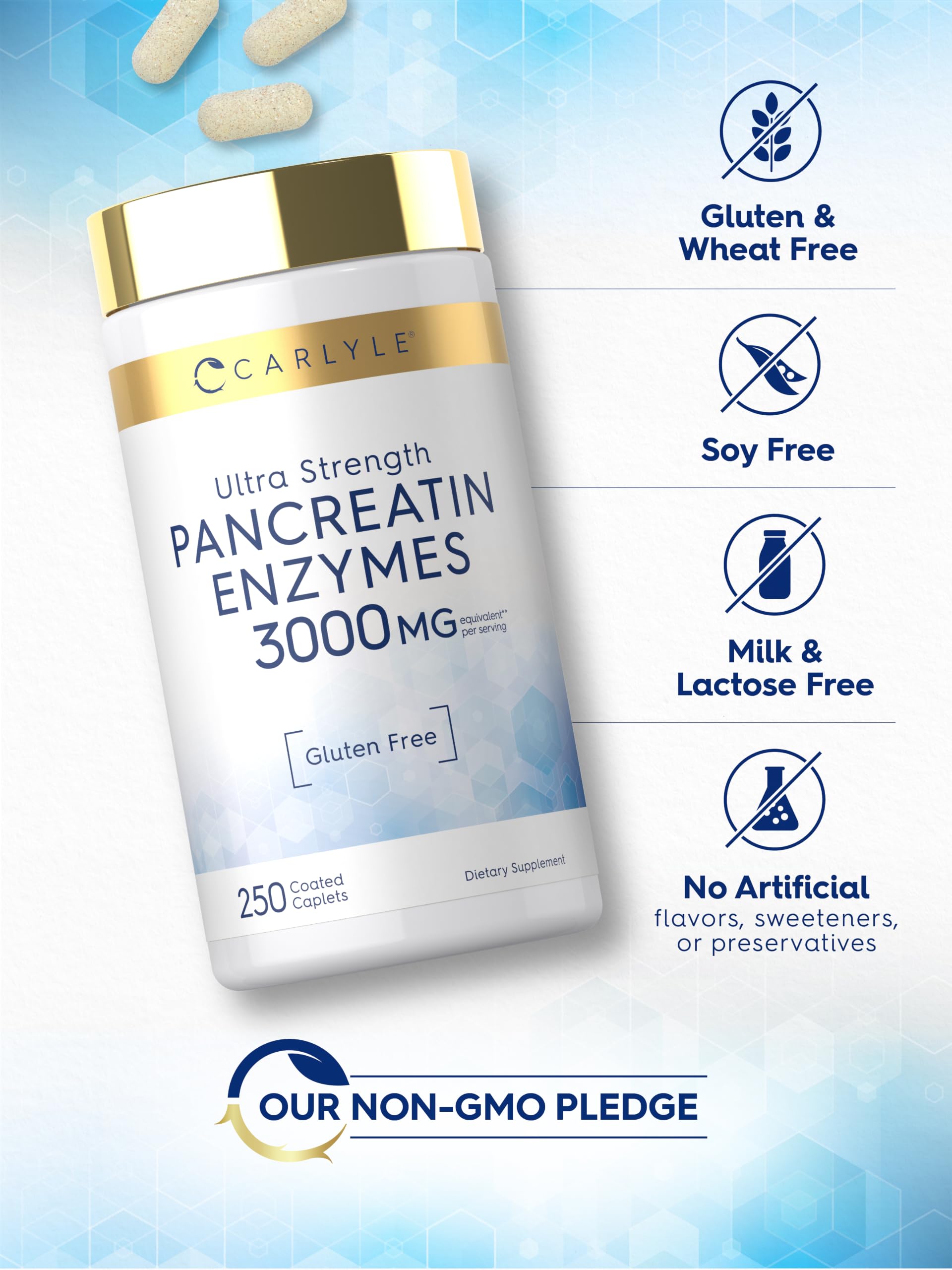 Carlyle Pancreatin Digestive Enzymes | 250 Caplets — Amazon image 5