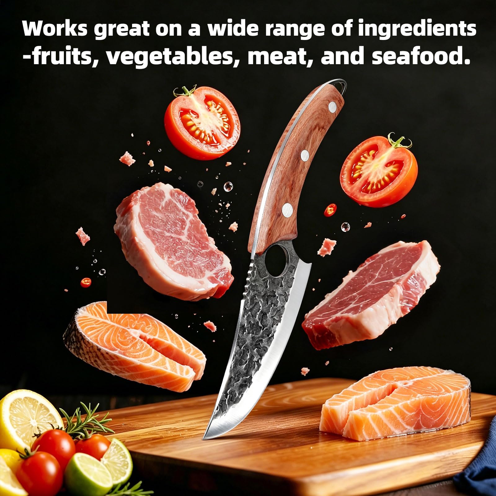 Birthday Gifts for Men Dad Husband - Chef Knife, Kitchen Knife for Cooking, Unique Gifts for Men Boyfriend Him, Hand Forged High Carbon Steel Knife for Home Outdoor BBQ Camping Christmas, 6 Inch — Amazon image 5