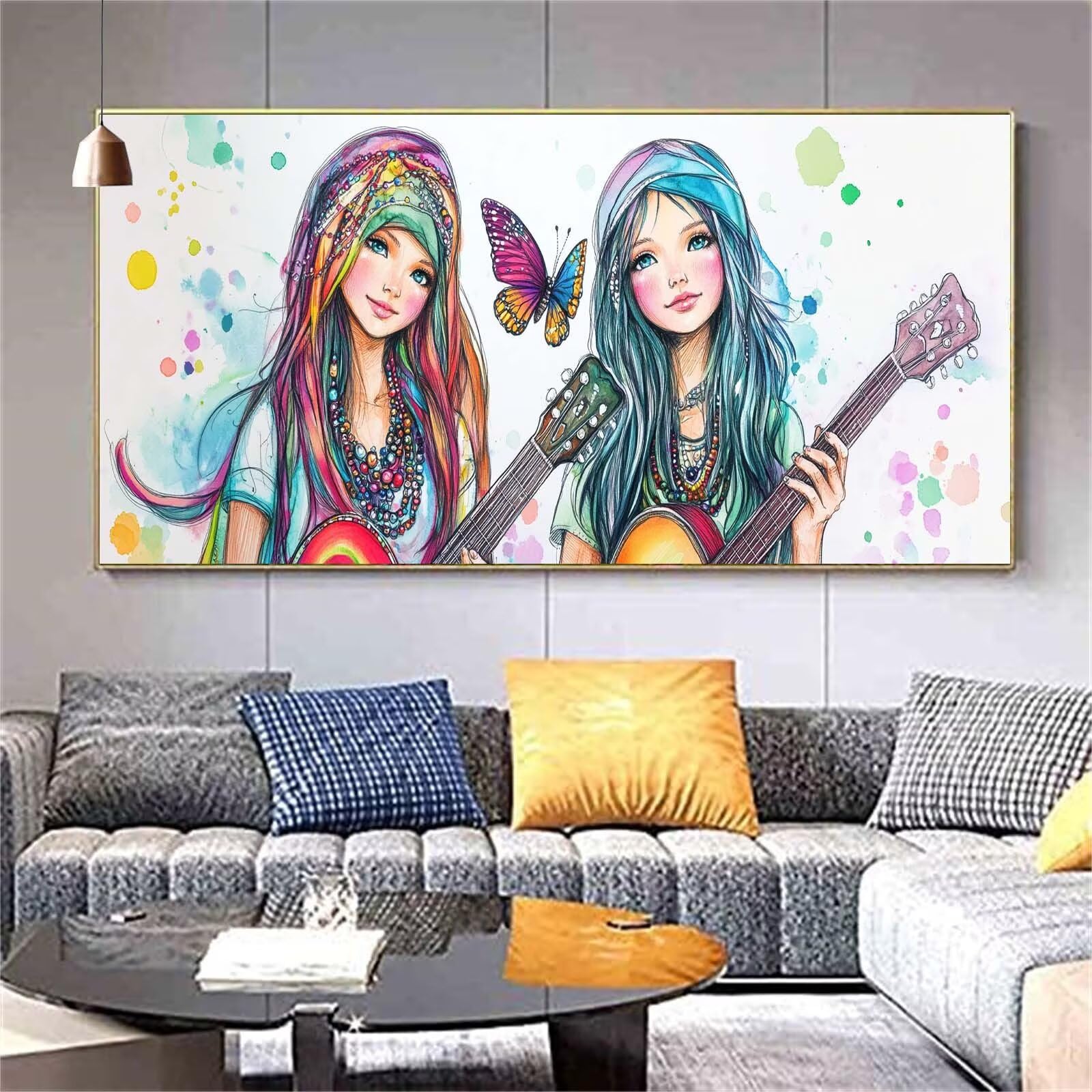 Diamond Painting Adulte,Diamond Painting Couple Peinture Diamant Mademoiselle Diamond Painting Enfant 5D Perle Diamant a Coller,Cristal Painting Complet Decoration Chambre Cadeau Femme 100x200cm Z584